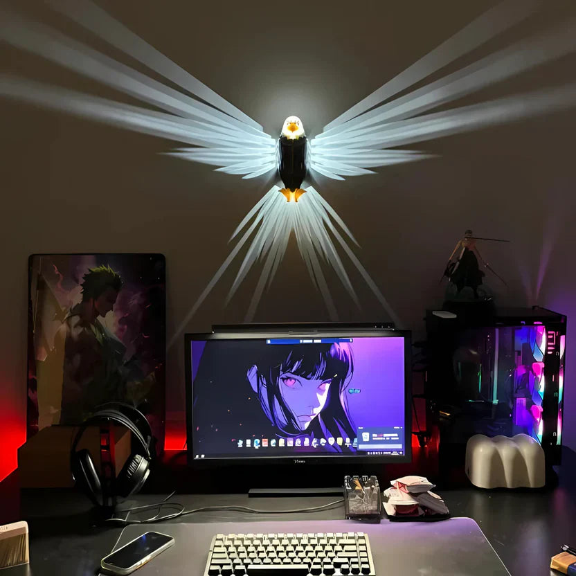 🦅 3D Eagle Wall Lamp – Majestic Home Décor