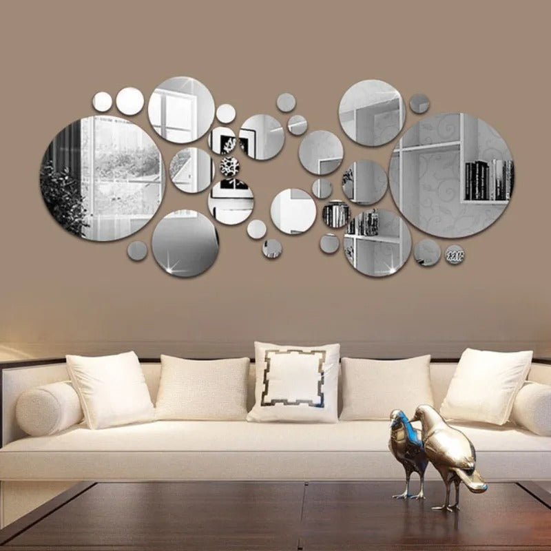 32pcs Modern Acrylic Mirror Wall Stickers