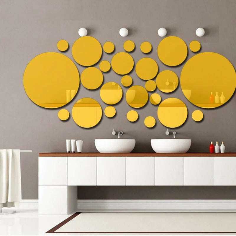 32pcs Modern Acrylic Mirror Wall Stickers