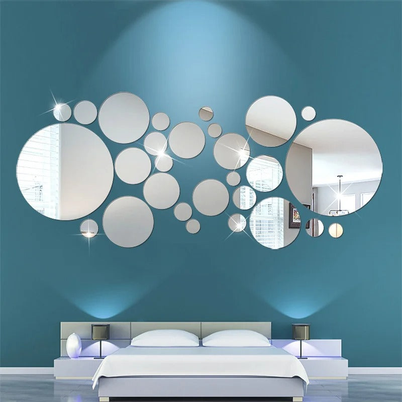 32pcs Modern Acrylic Mirror Wall Stickers