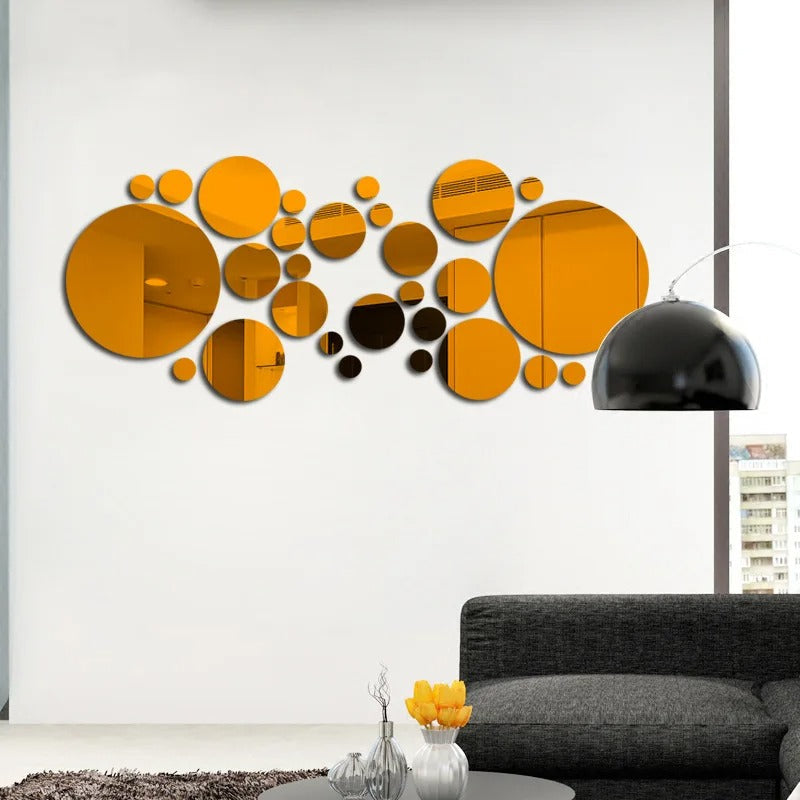 32pcs Modern Acrylic Mirror Wall Stickers